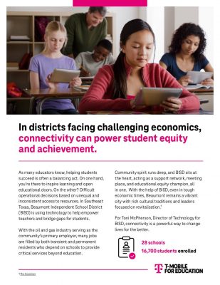  In districts facing challenging economics, connectivity can power student equity and achievement.￼