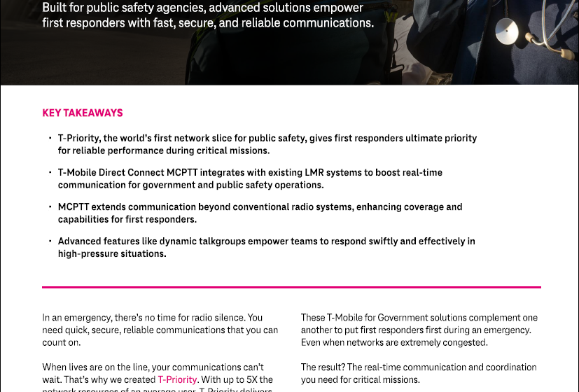  Enhancing Rapid Response with T-Priority and Mission Critical Push-To-Talk